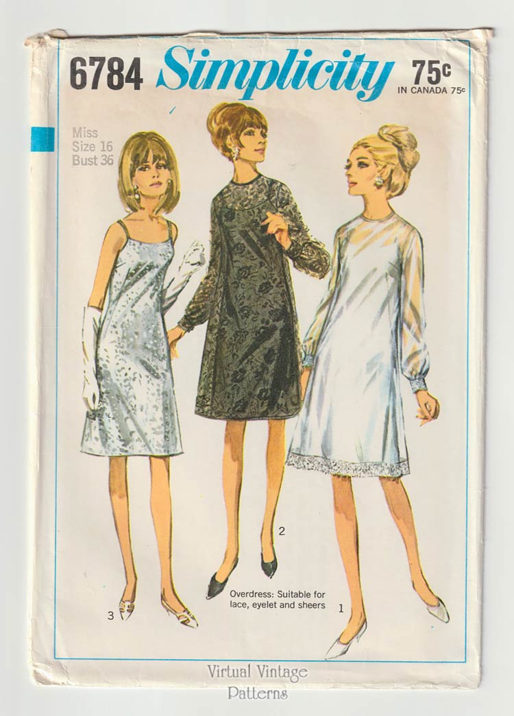 Vintage Slip Dress Pattern With Overdress Simplicity