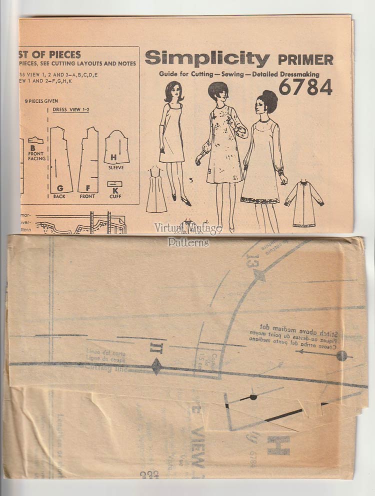 Vintage Slip Dress Pattern With Overdress Simplicity