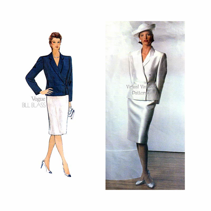 Bill Blass Womens Suit Pattern, Vogue 1158
