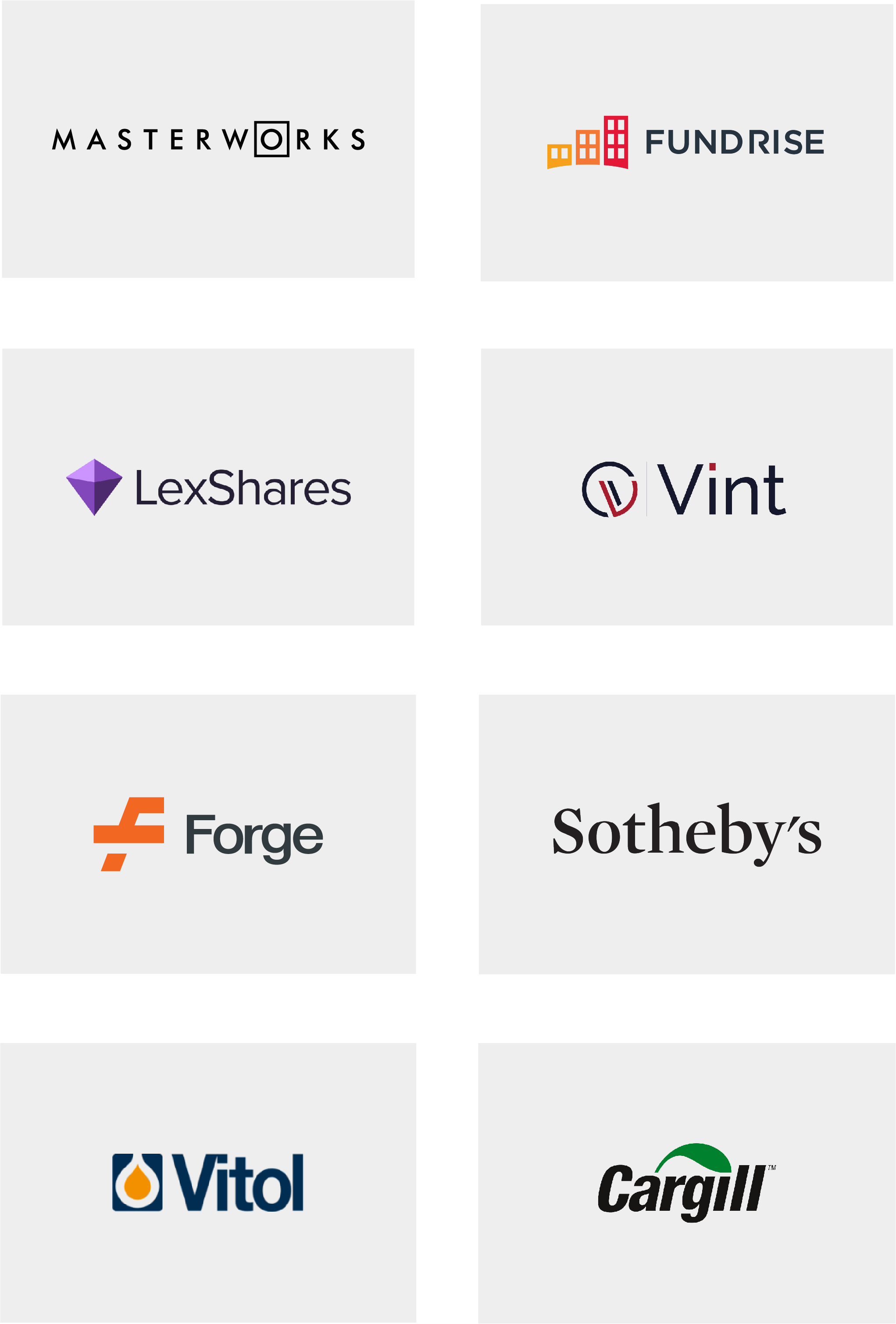 Logos for different investment fund companies
