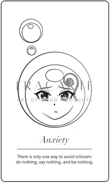 'Anxiety' Anime Mind Meme colour-in card printable download