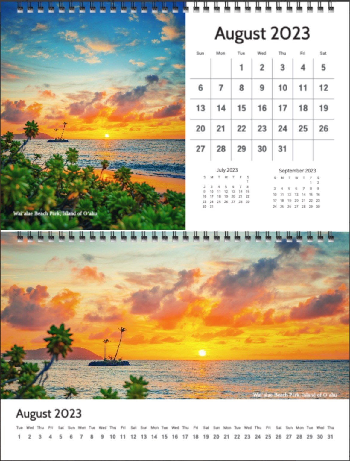 2023 Hawaii Desk Calendar