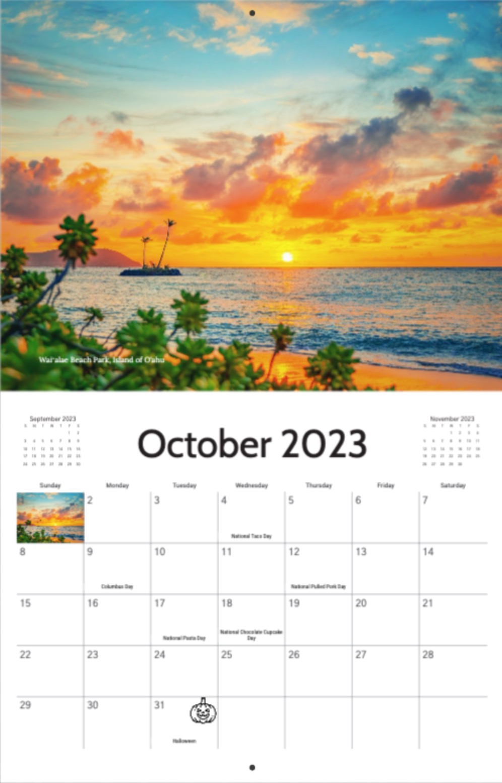 2023 Hawaii Wall Calendar