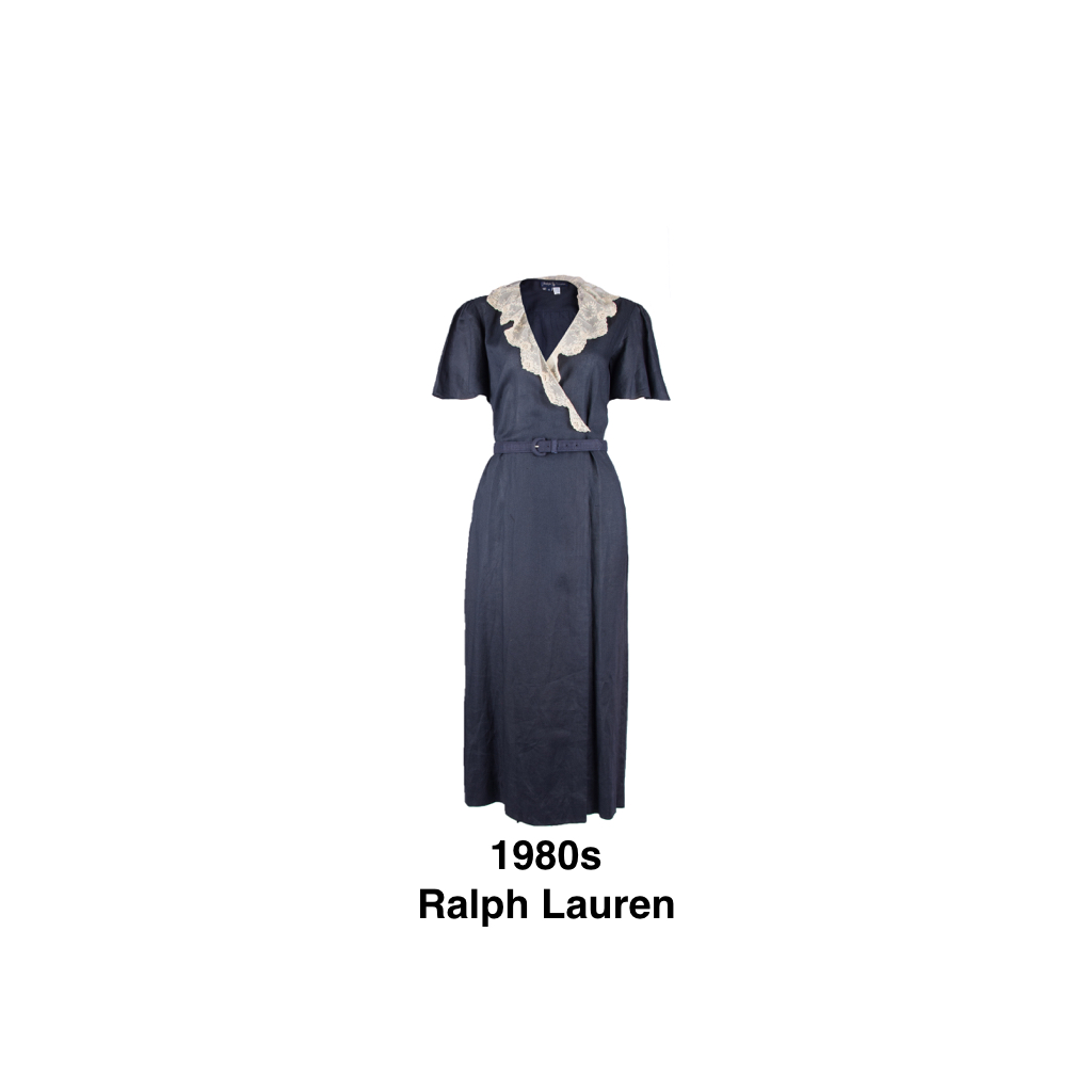 1980s RALPH LAUREN WRAP AROUND DRESS