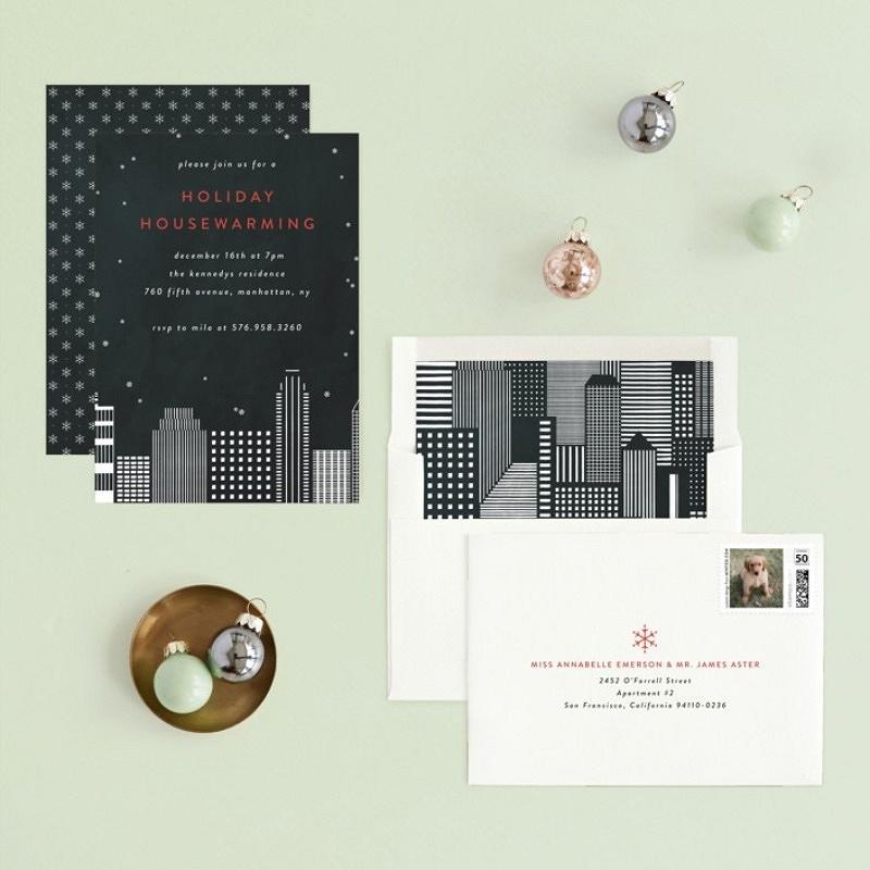 'city housewarming' holiday dinner invitation