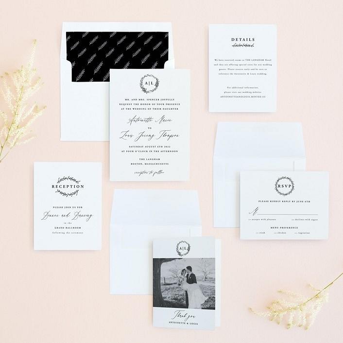 "antoinette" wedding invitation suite