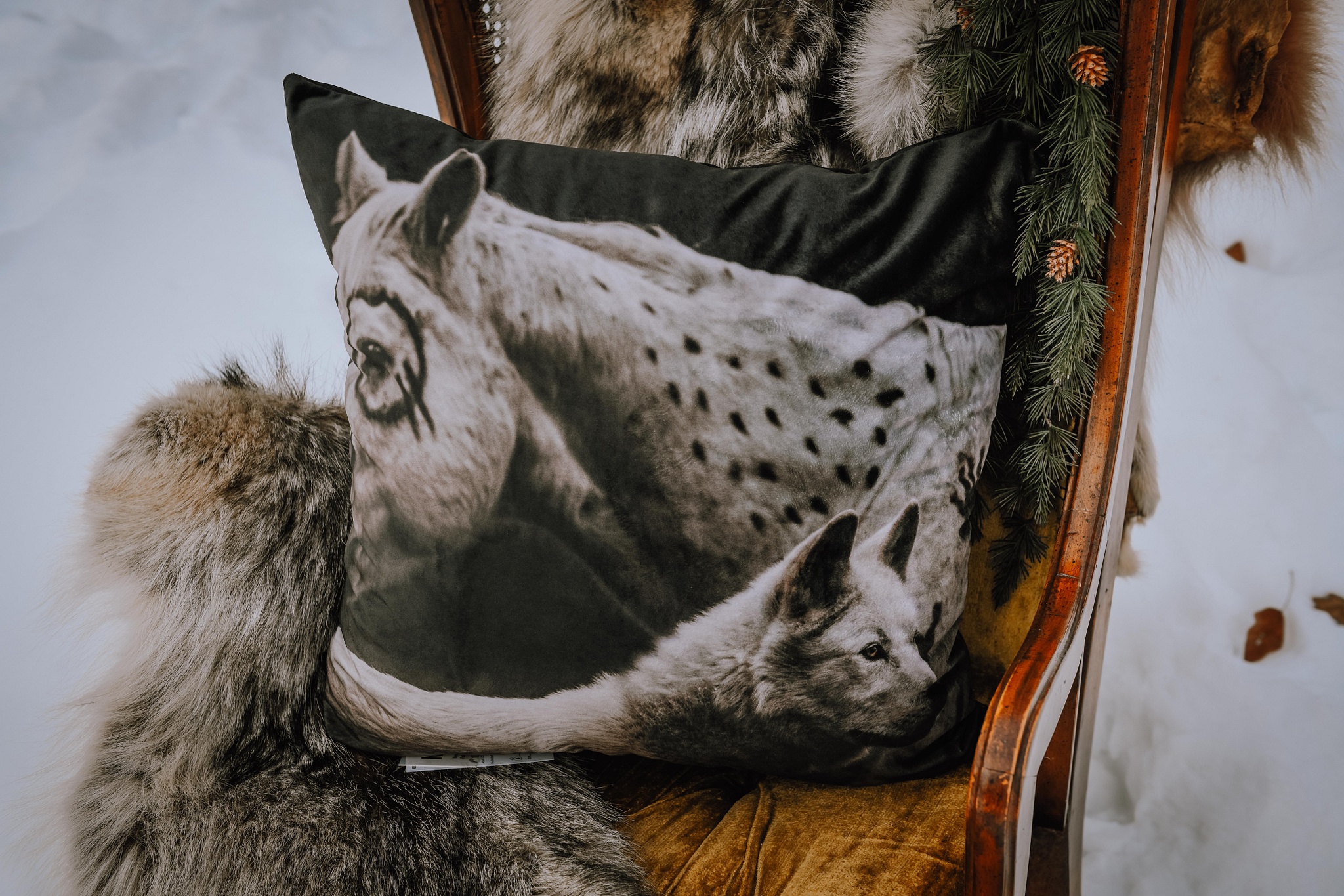 Two Wolves ~ Original Pillow