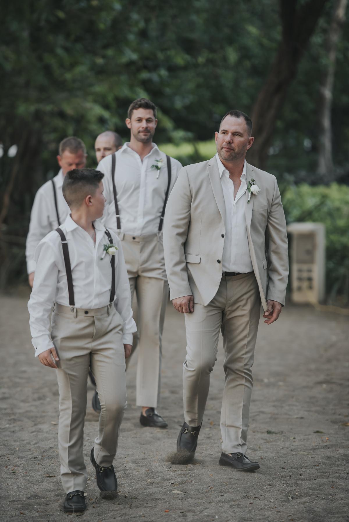 beach wedding groomsmen