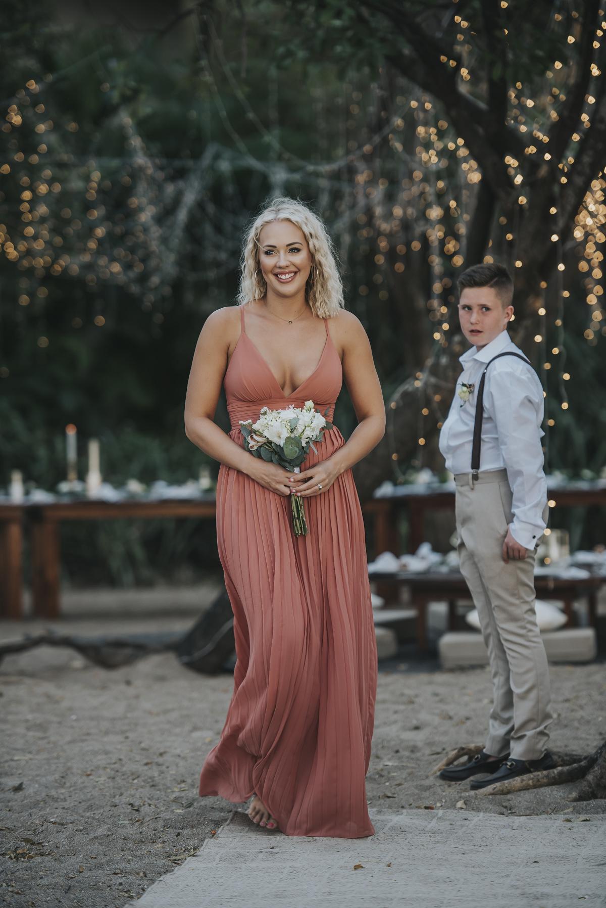 beach wedding bridesmaid