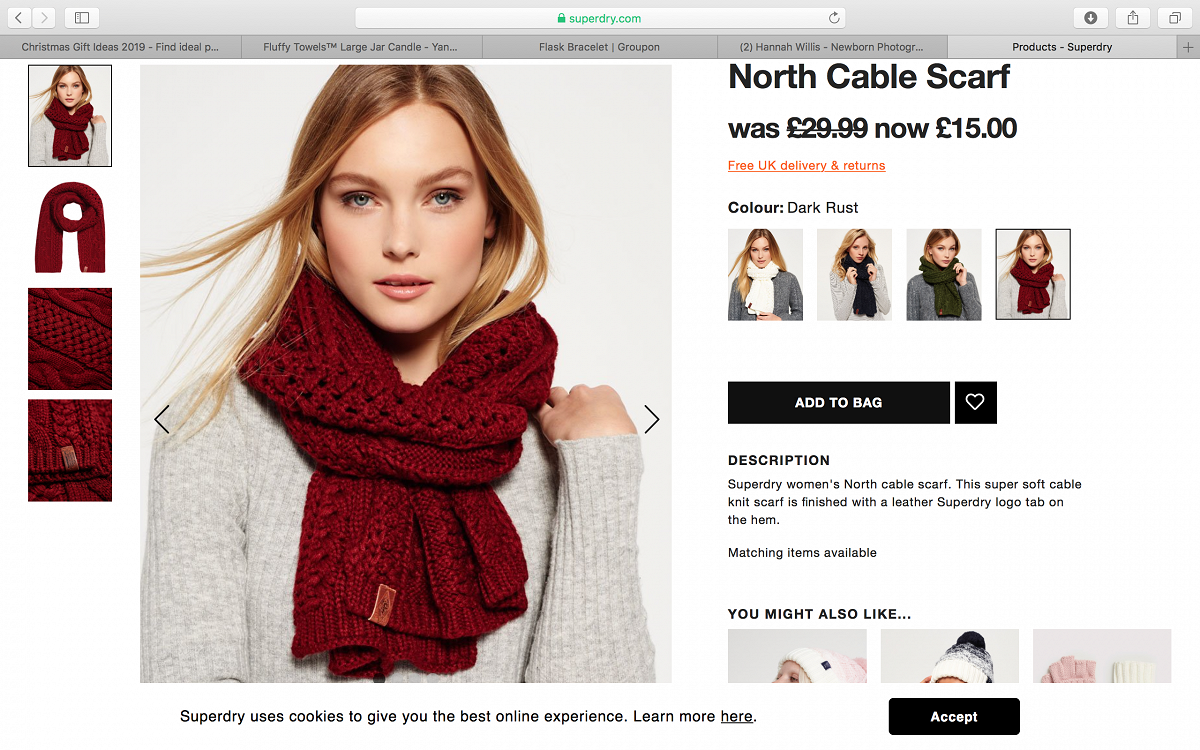 Red Super Dry Scarf
