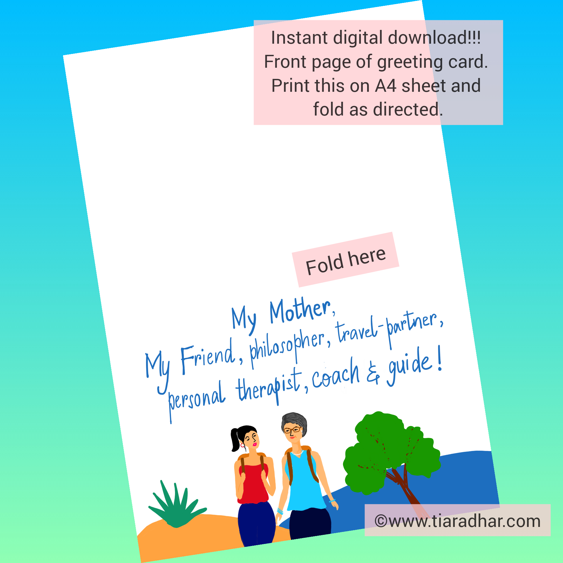 Happy Mother's Day Travel Partner card & poster bundle