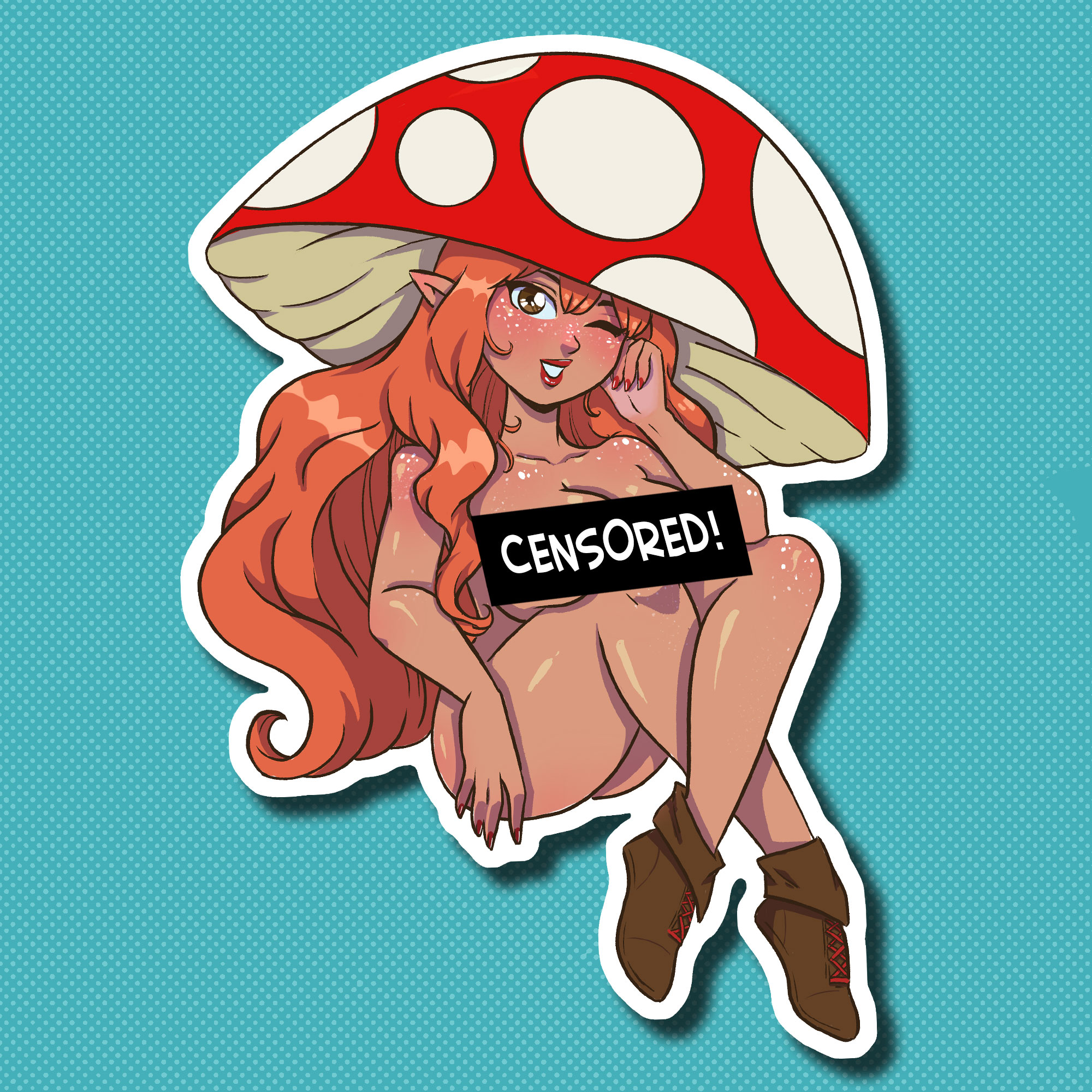 Mushroom Cutie NSFW Adult Nudie Sticker
