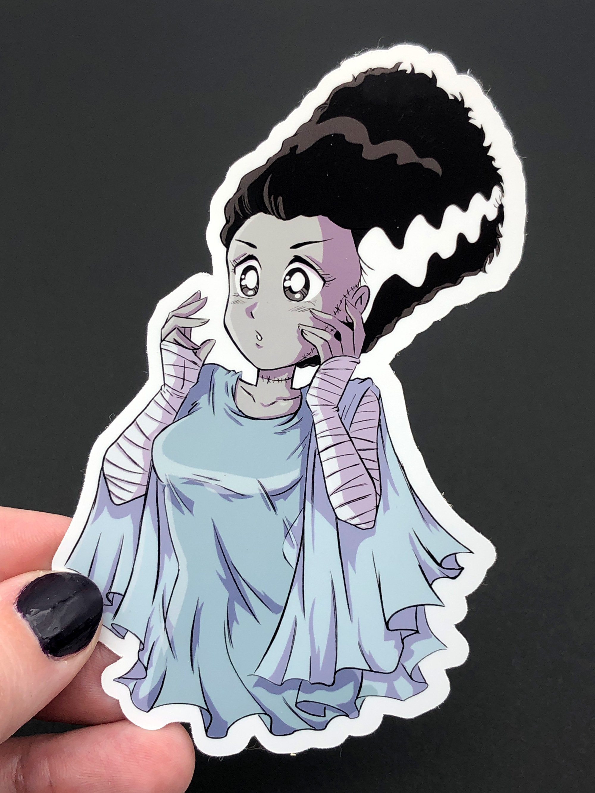 Bride of Frankenstein 90's Anime Aesthetic Sticker