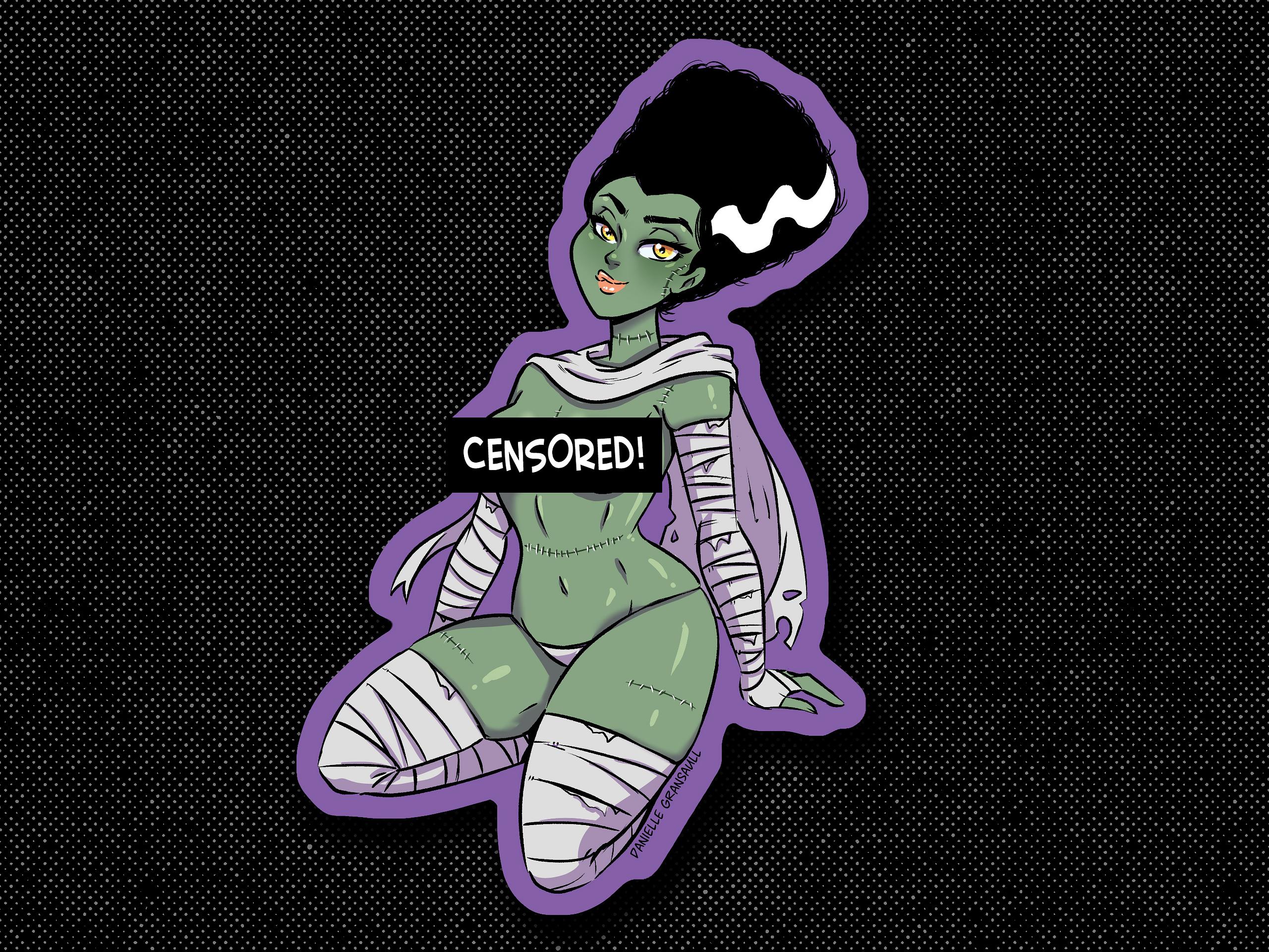 Bride of Frankenstein NSFW Nudie Cutie Sticker