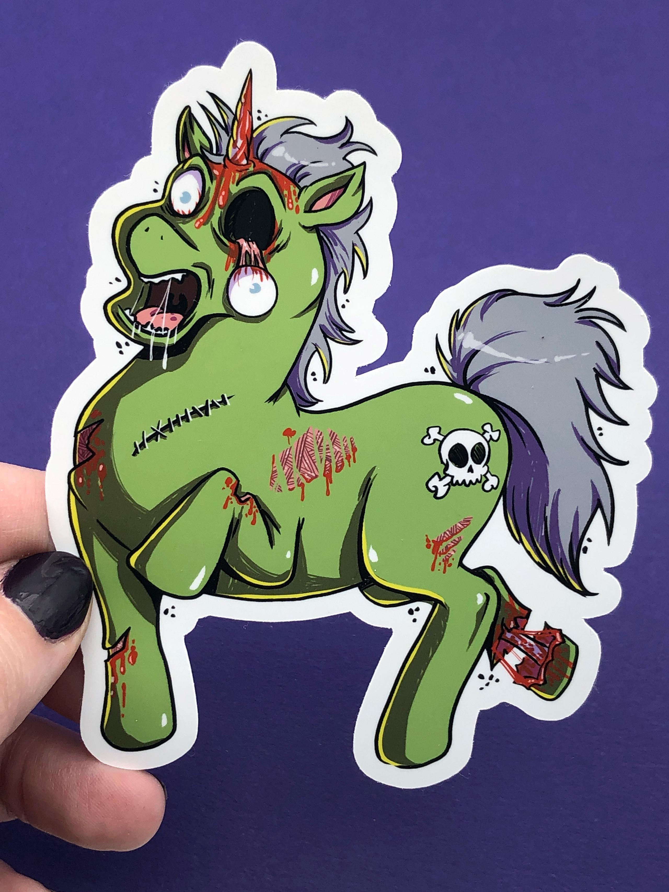 "Goreskull" My Little Zombie Pony Horror Parody Sticker
