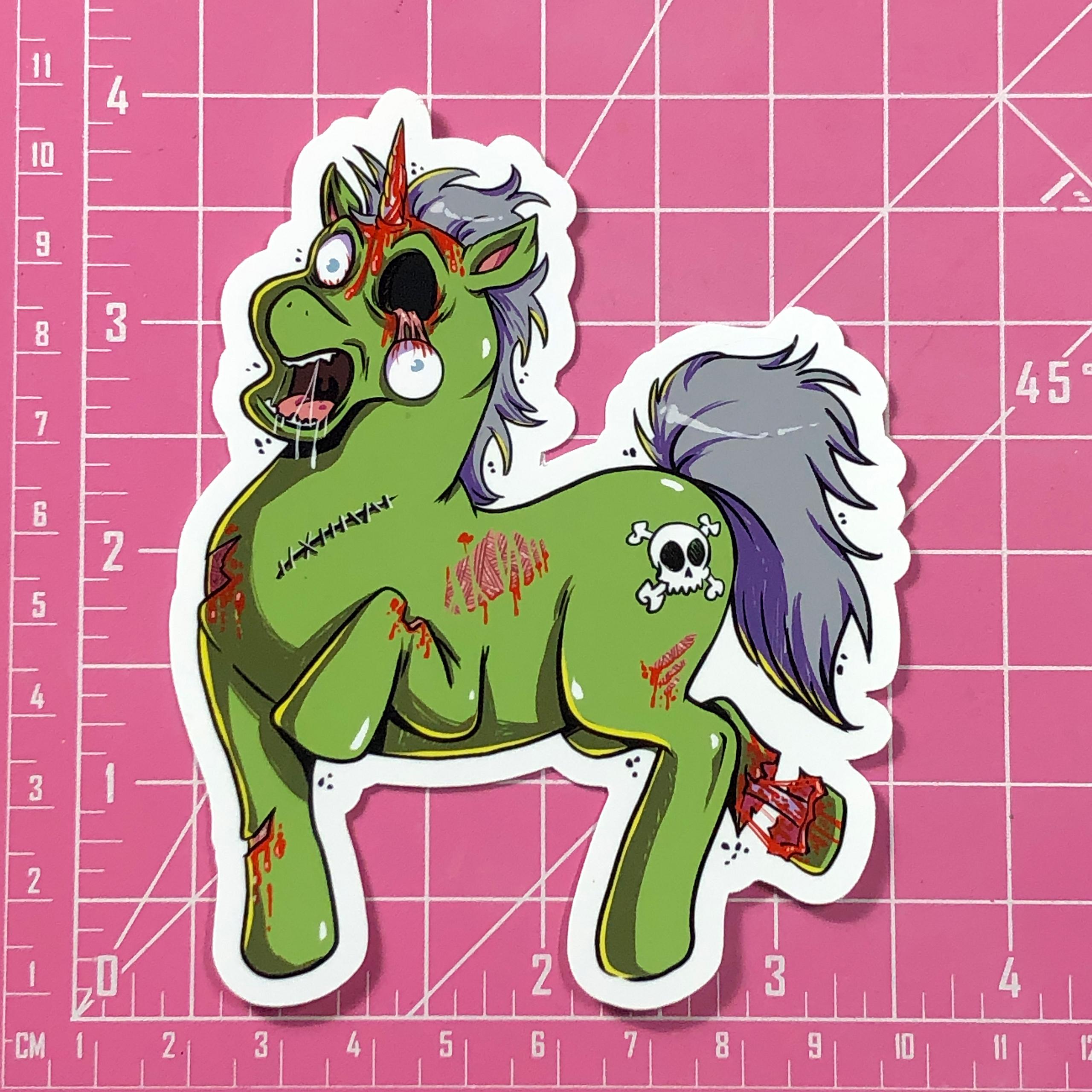 "Goreskull" My Little Zombie Pony Horror Parody Sticker