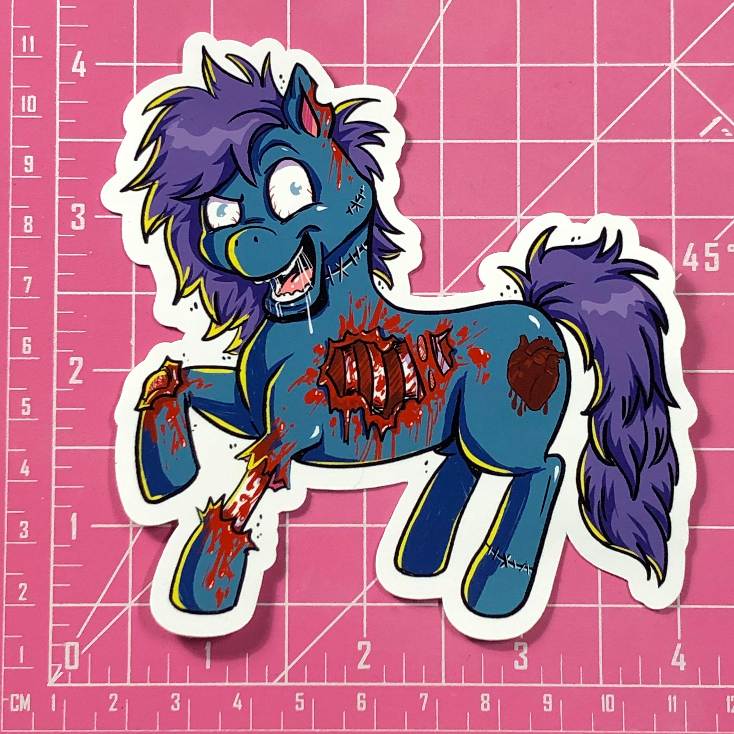 "Boneheart" My Little Zombie Pony Horror Parody Sticker