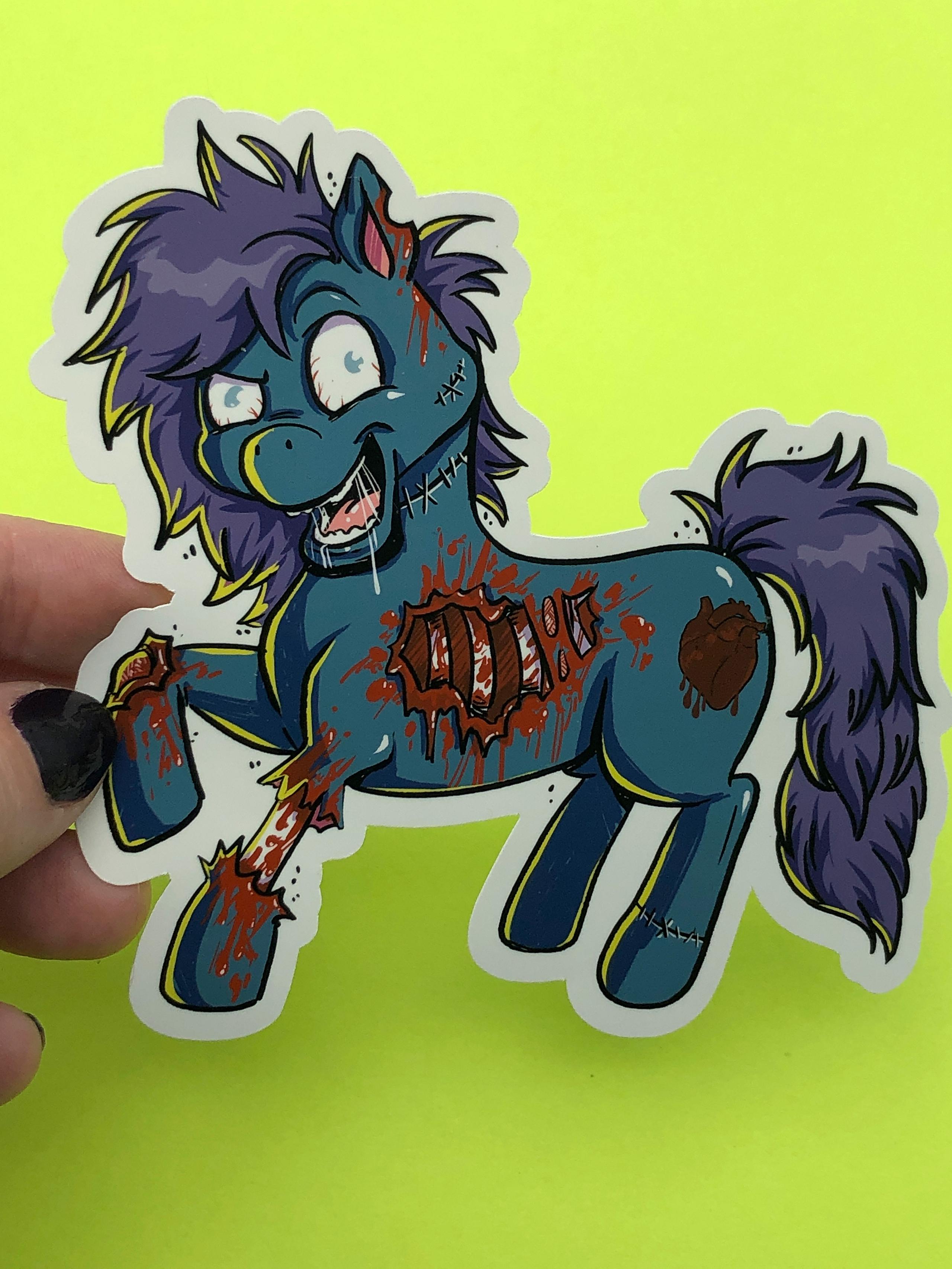 "Boneheart" My Little Zombie Pony Horror Parody Sticker