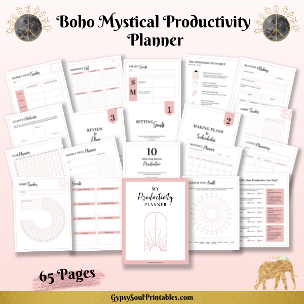 Boho Mystical Productivity Planner