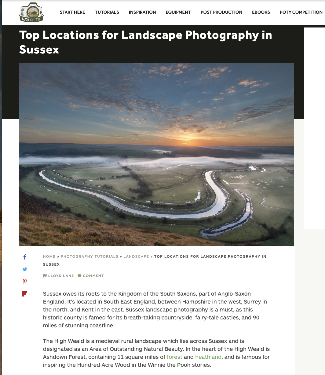 Sussex landscape photography locations