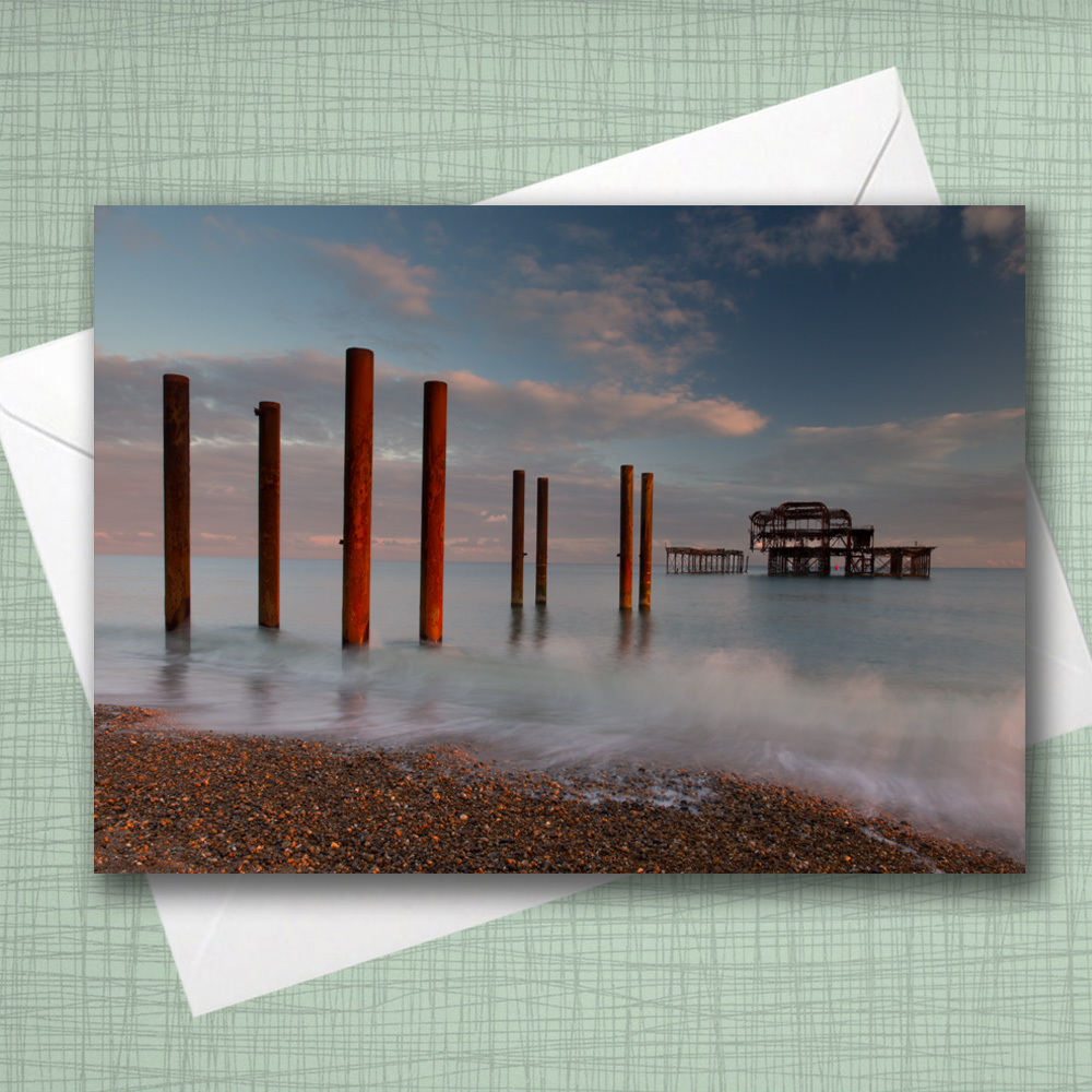 A5 Blank Greeting Card - Brighton West Pier Iron