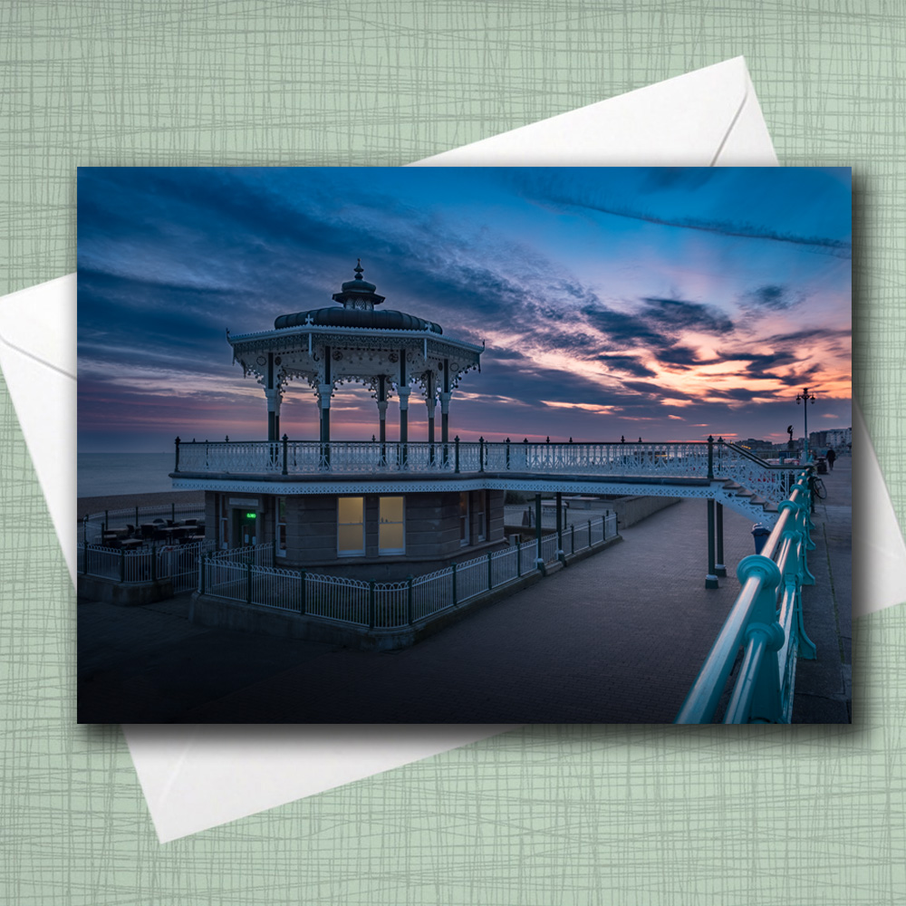 A5 Blank Greeting Card - Sunset Bandstand