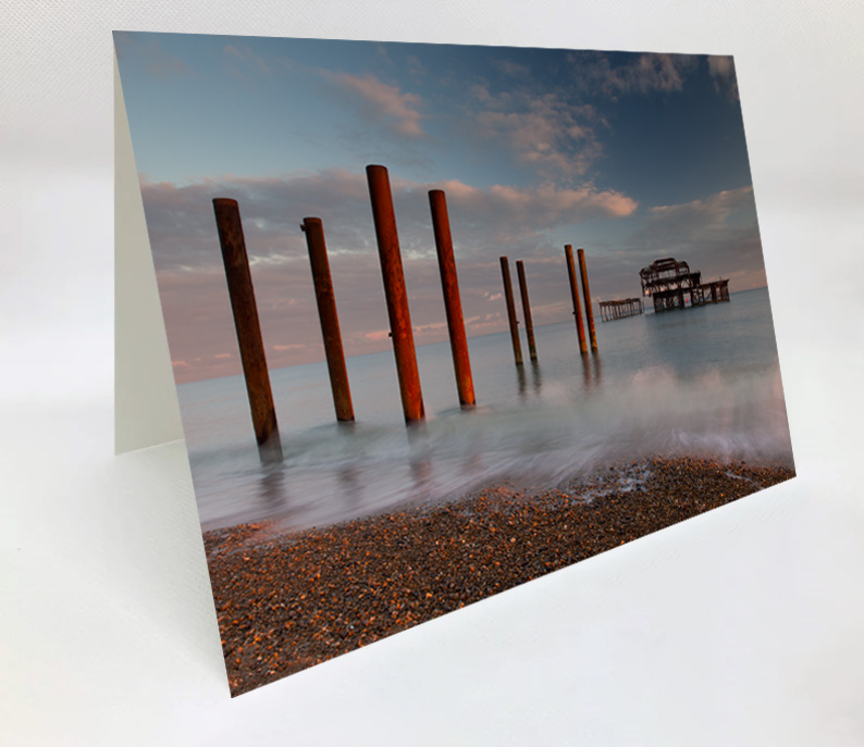 A5 Blank Greeting Card - Brighton West Pier Iron