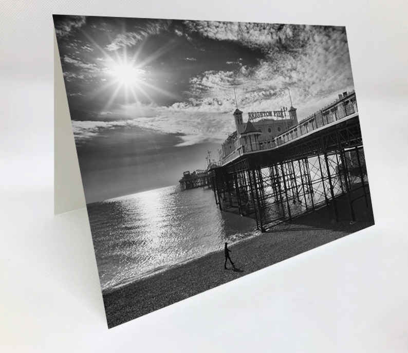 A5 Blank Greeting Card - Palace Pier winter sun
