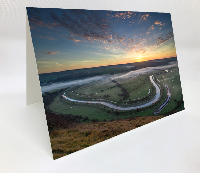 A5 Blank Greeting Card - Dawn at the river Cuckmere