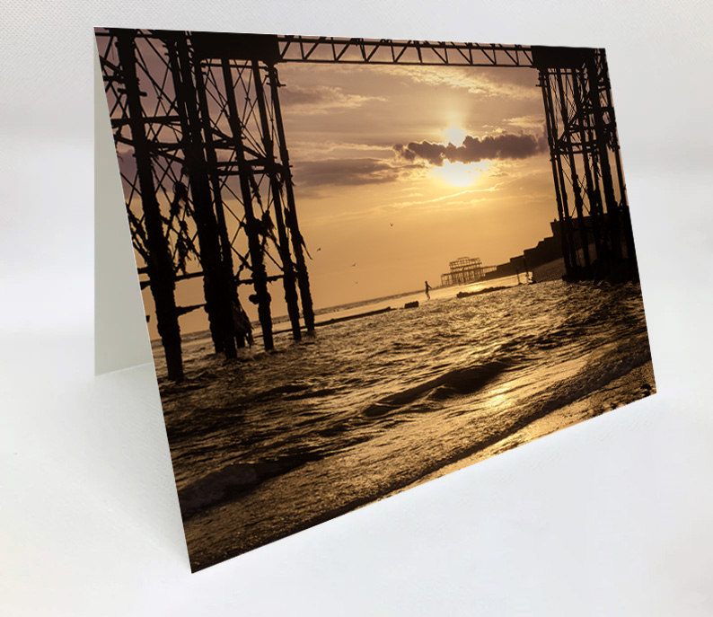 A5 Blank Greeting Card - Under the Brighton Palace Pier