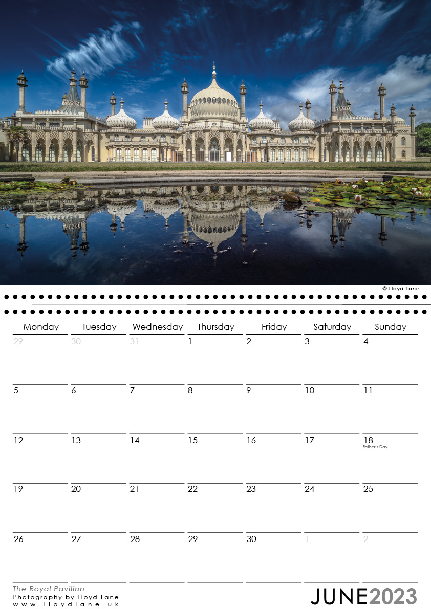 Brighton Calendar - the Royal Pavilion - Brighton photography