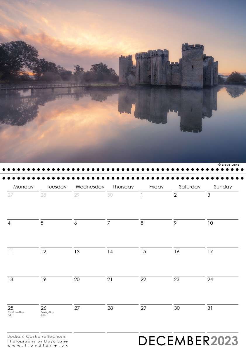 Sussex Calendar - Bodiam Castle Landscape