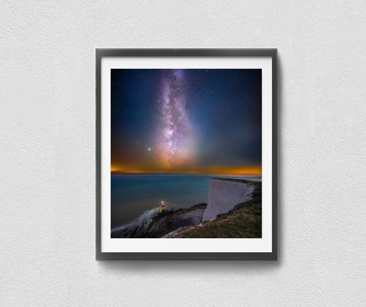 Under the Milky Way at Beachy Head Print