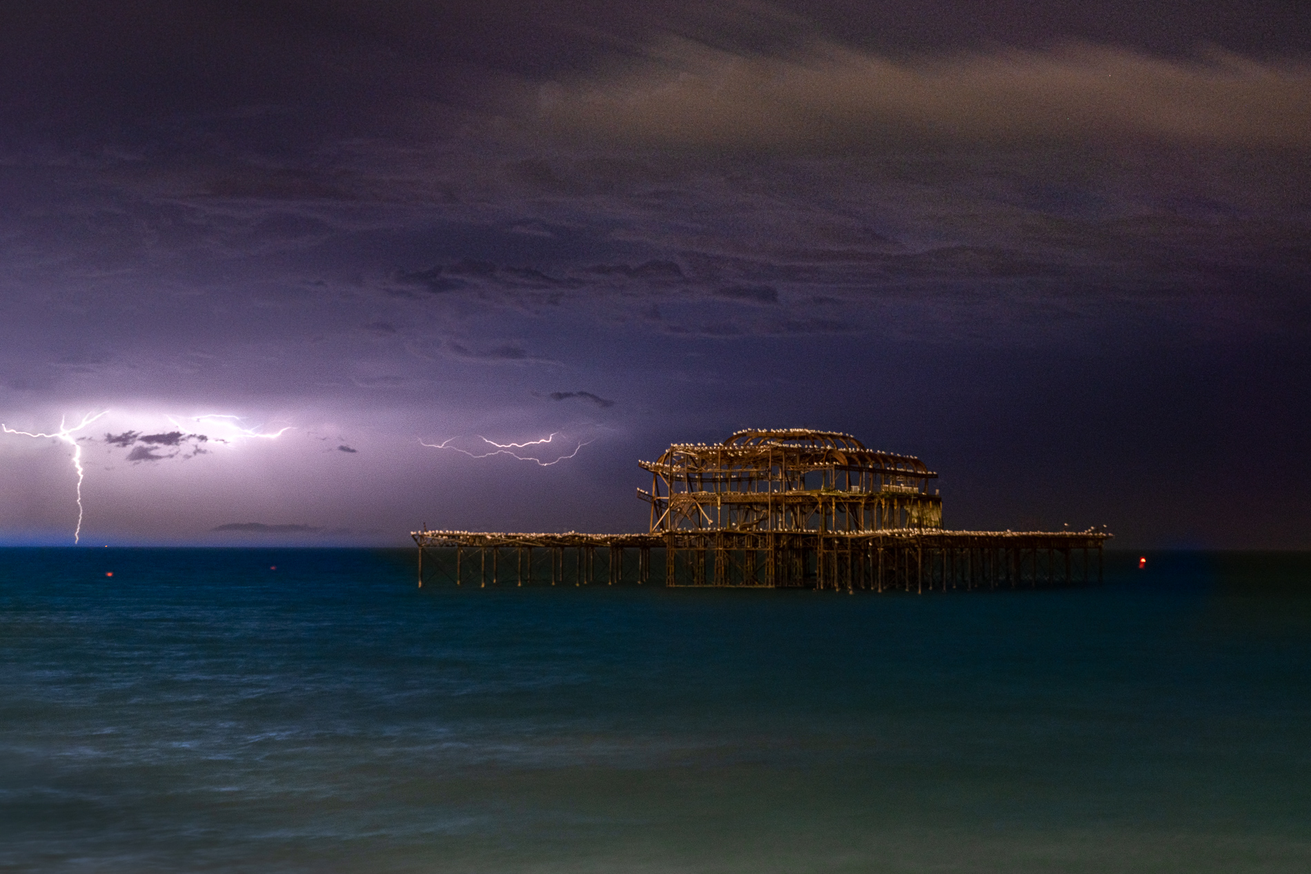 West Pier lightning