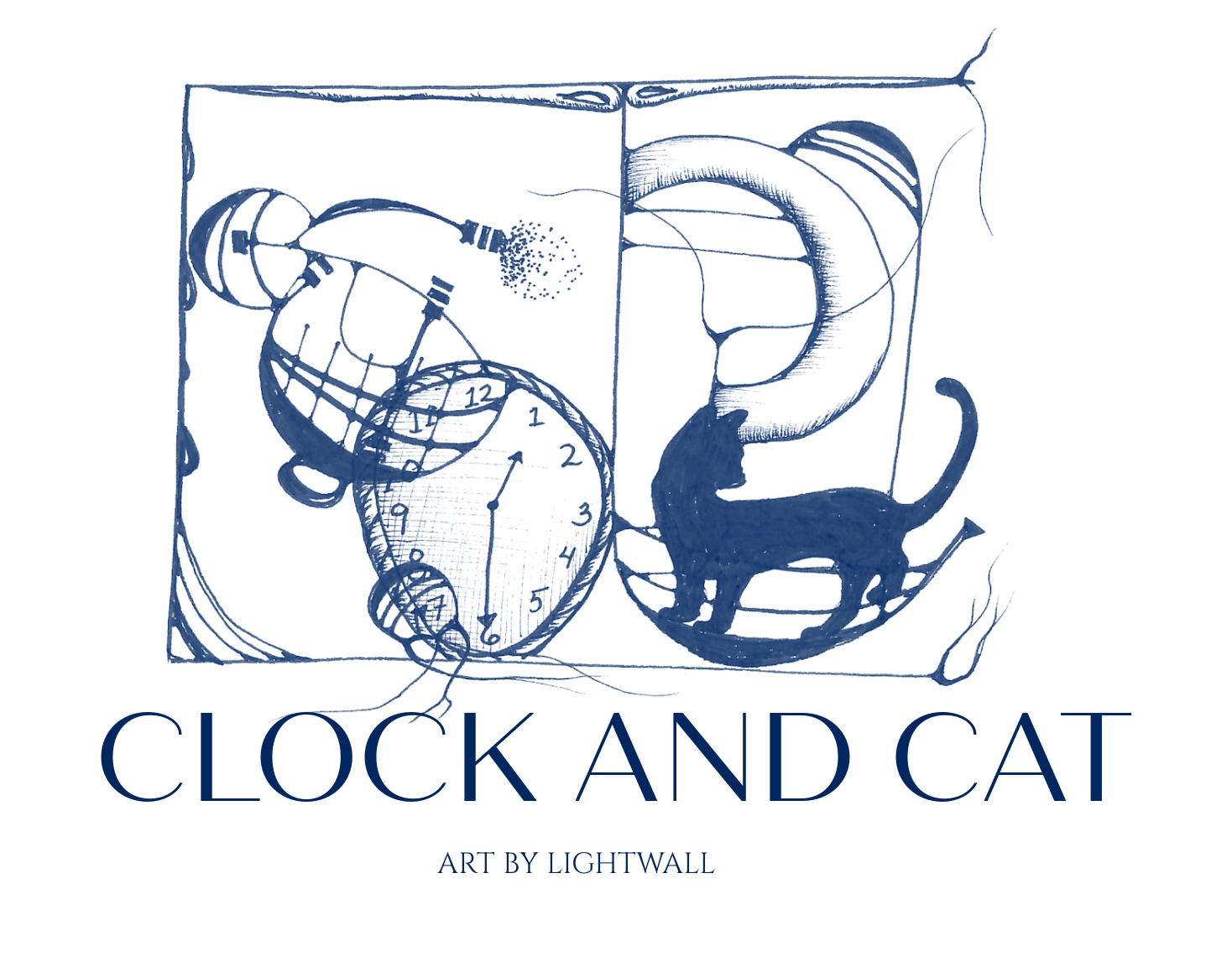 Clock and Cat Title Poster - 18 x 12