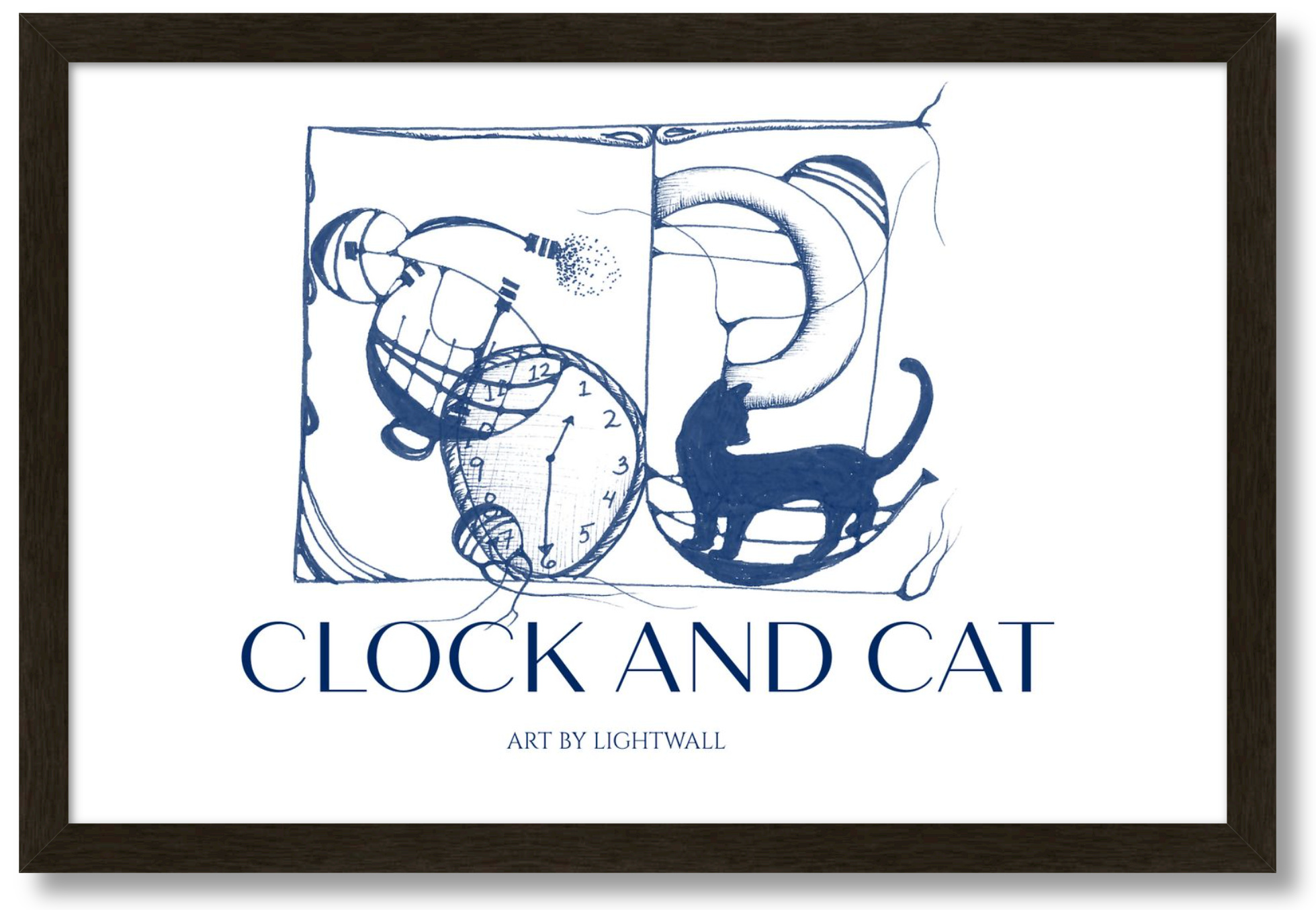 Clock and Cat Title Poster - 18 x 12