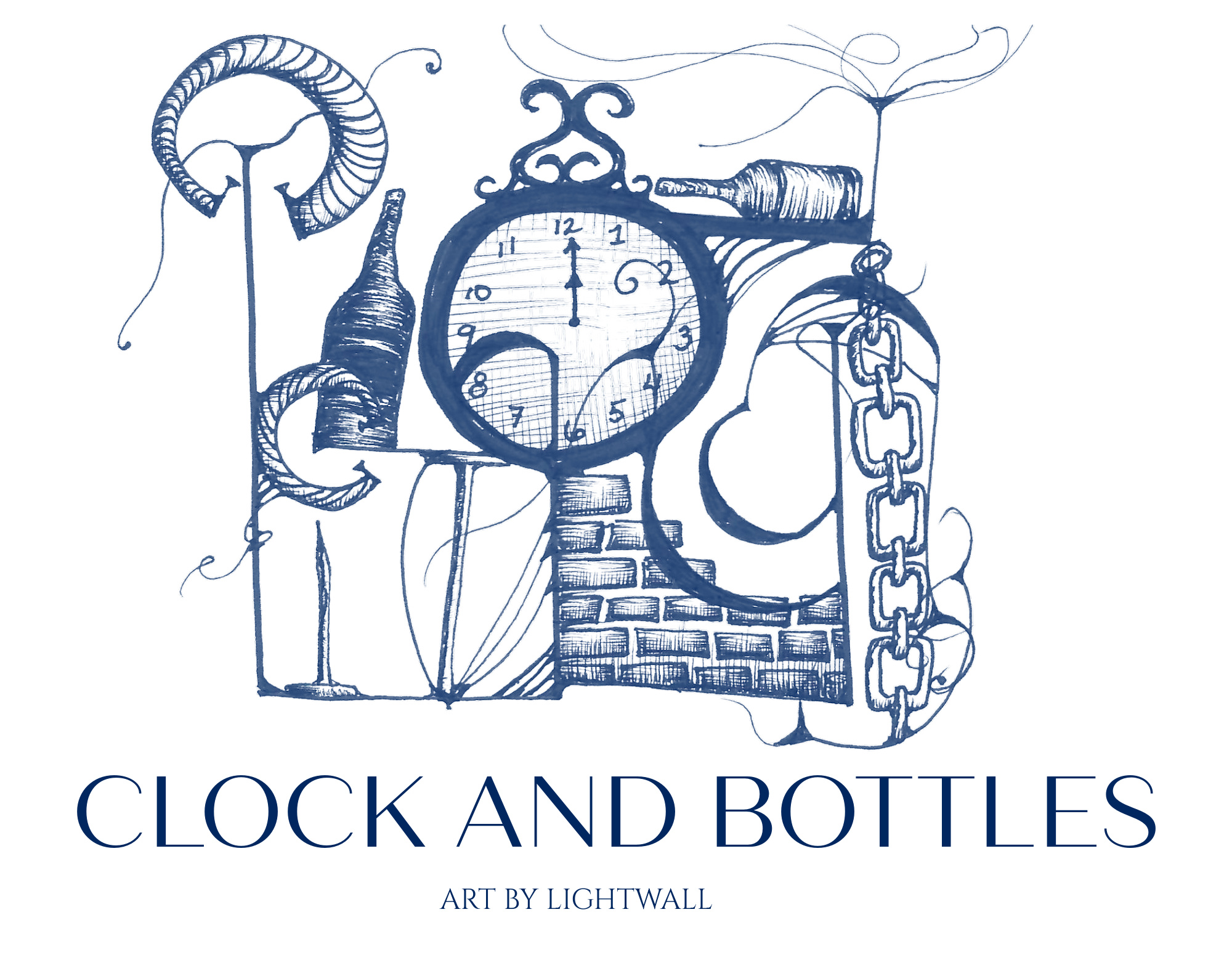 Clock and Bottles Title Poster - 18 x 12