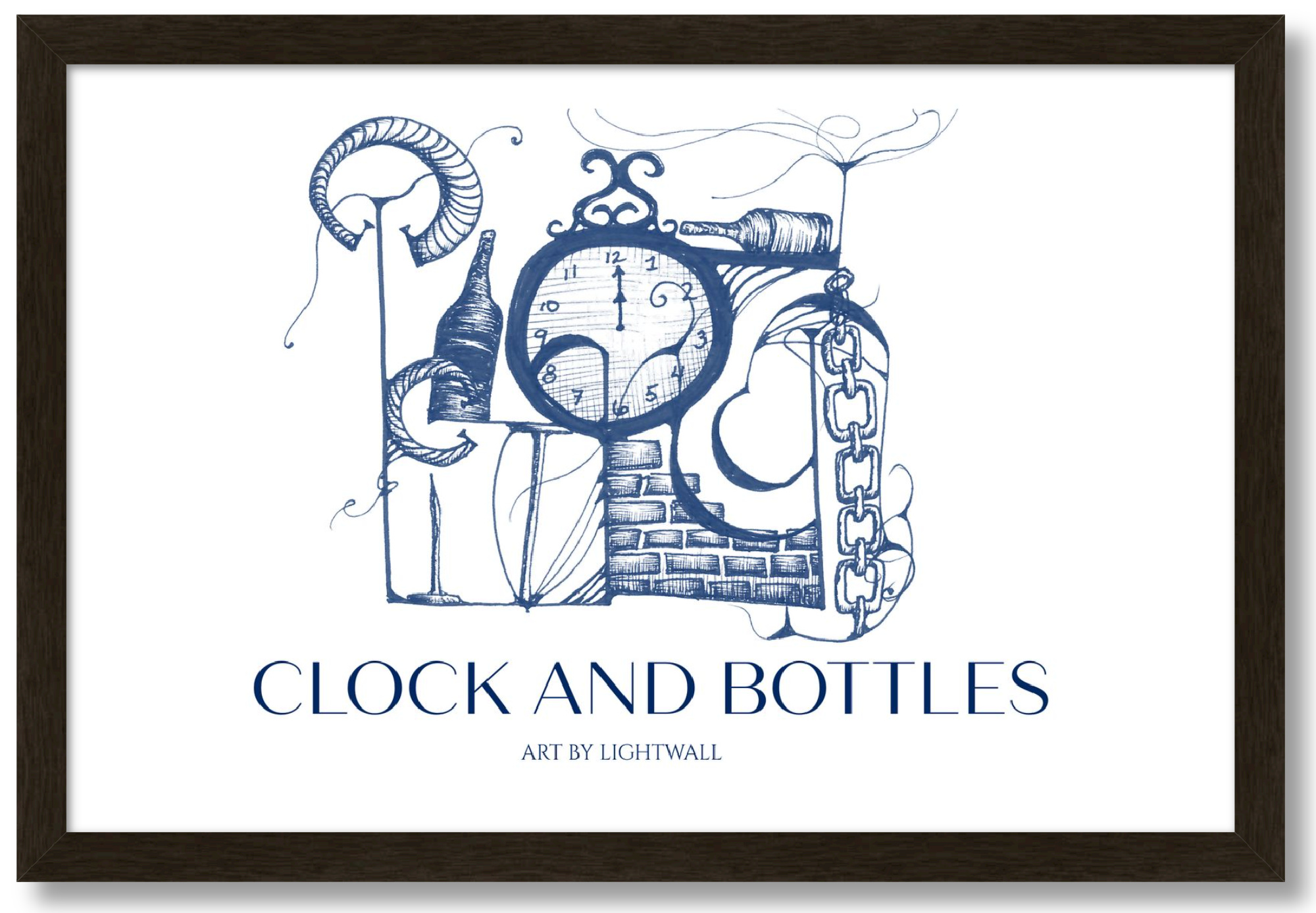 Clock and Bottles Title Poster - 18 x 12