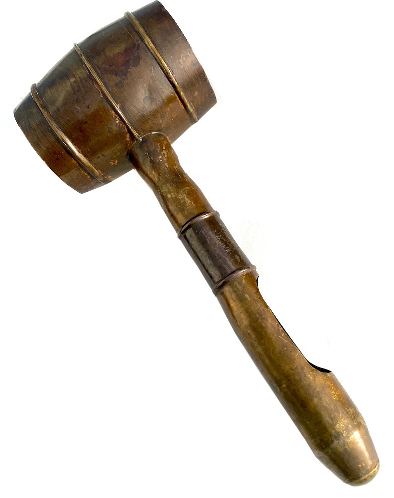 19th C. IOOF Brass Ceremonial Drinking Hammer