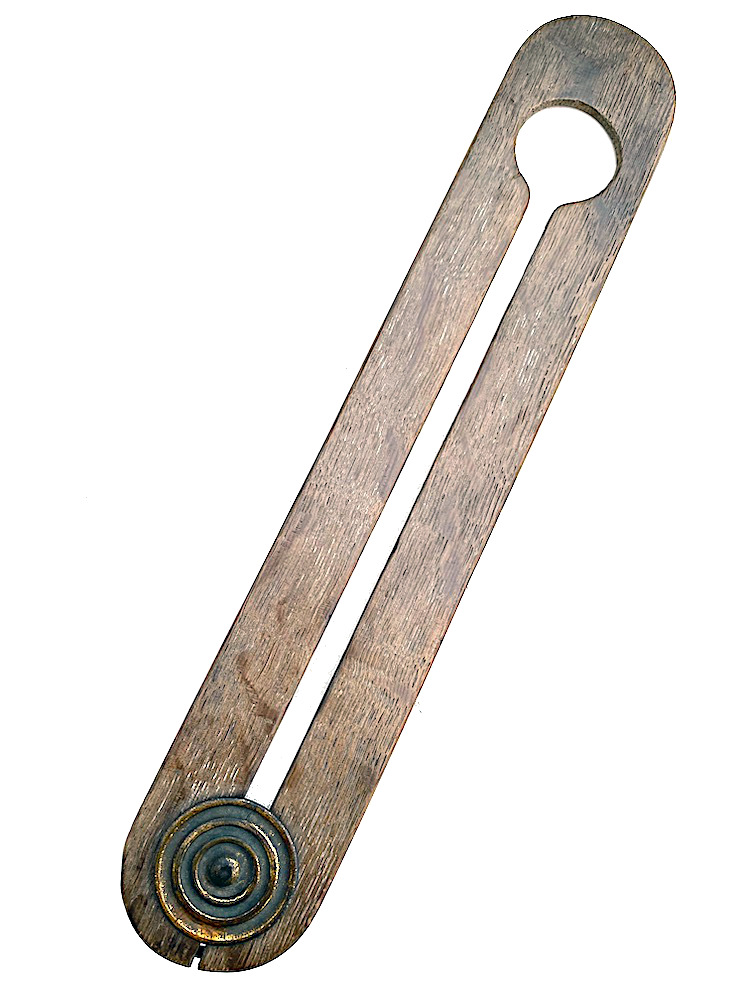 Quarter Oak Button Stick Repaired with Late-Georgian Metal
