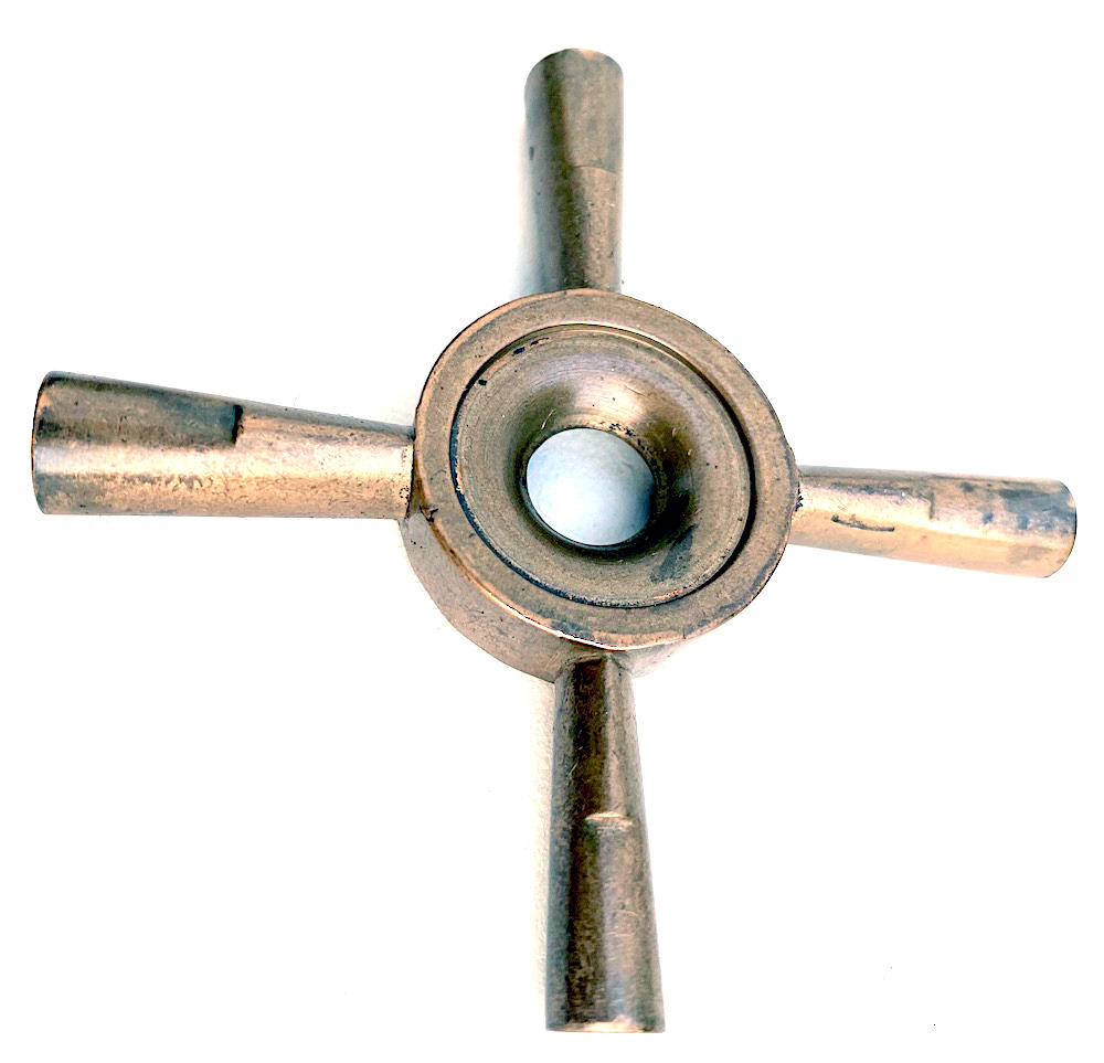 Four Way Bronze Clock Key