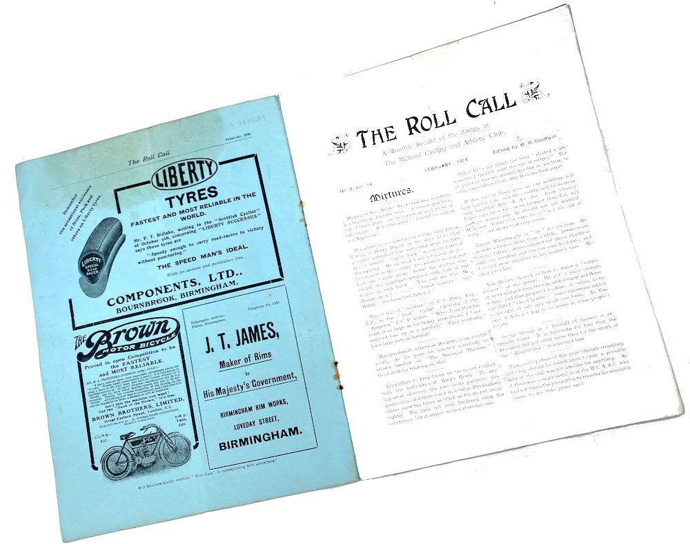 The Roll Call - Midland Cycling & Athletics Club, February, 1908