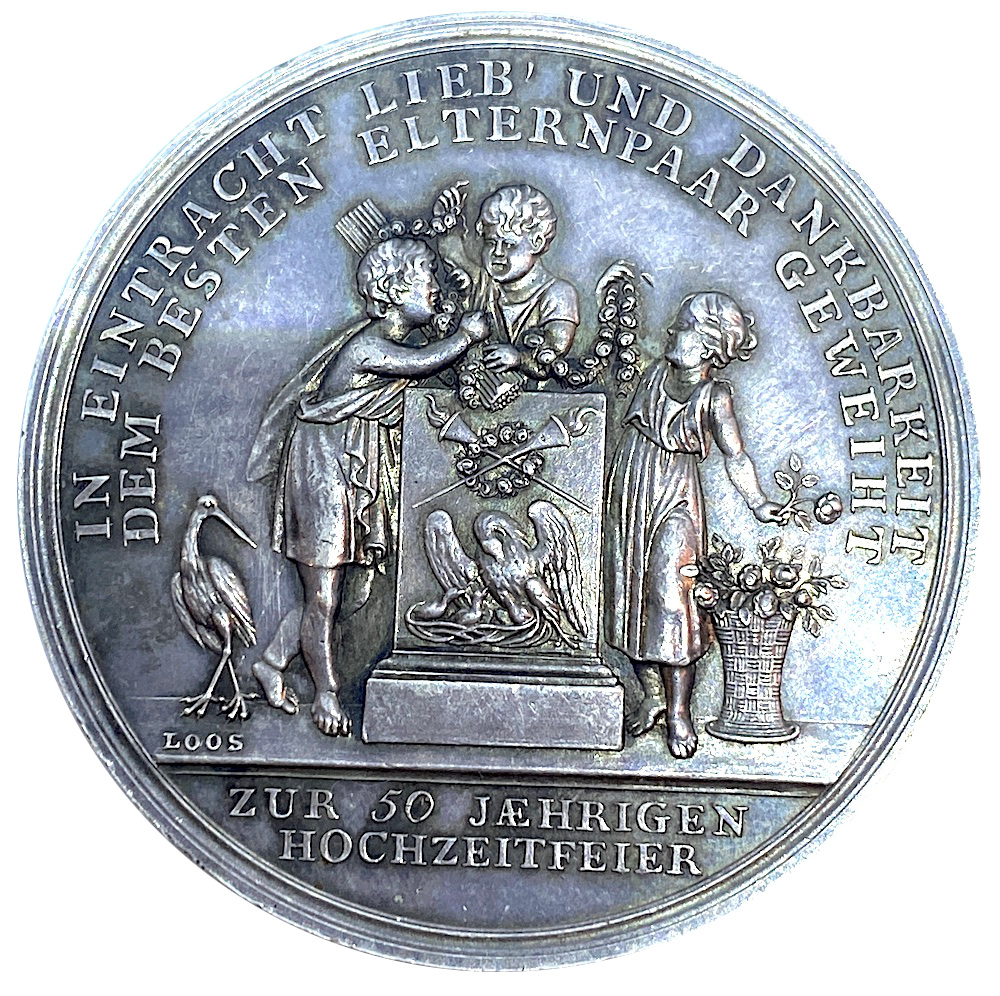 Unique 1809 Silver Medal by German Master Medallist Gottfried Loos