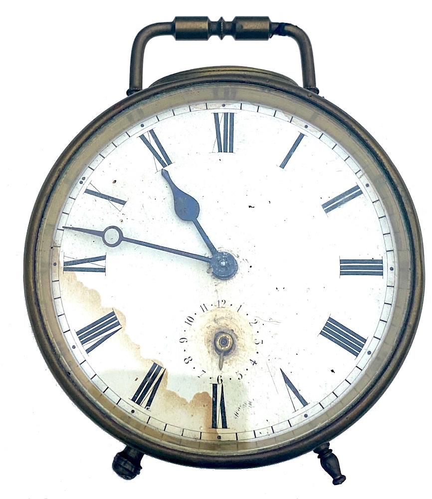 Victorian Brass Alarm Clock with Key