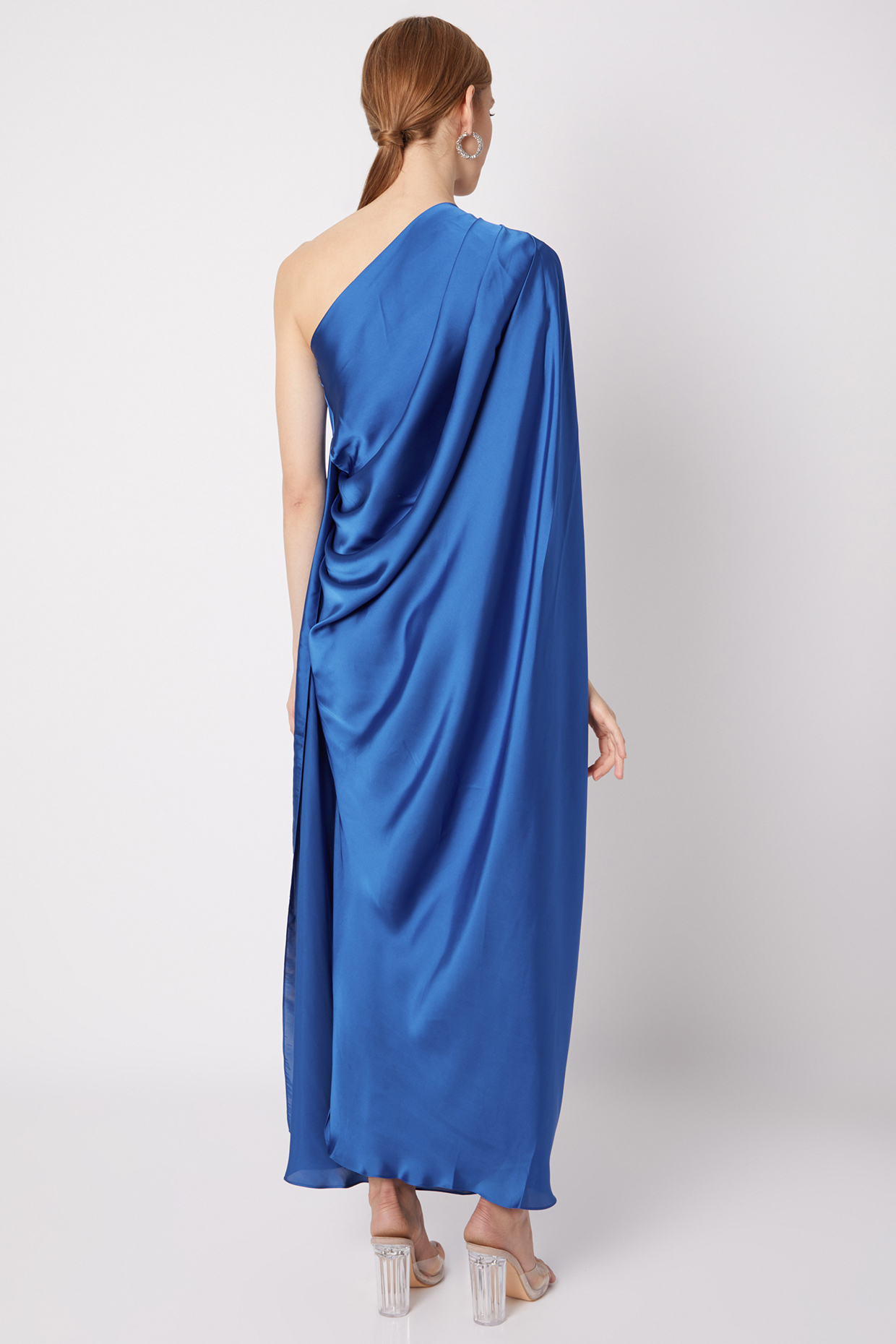 Electric Blue Draped Gown