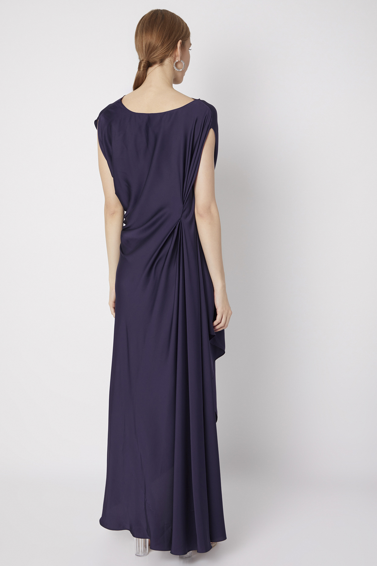 Violet Asymetric Drape Gown