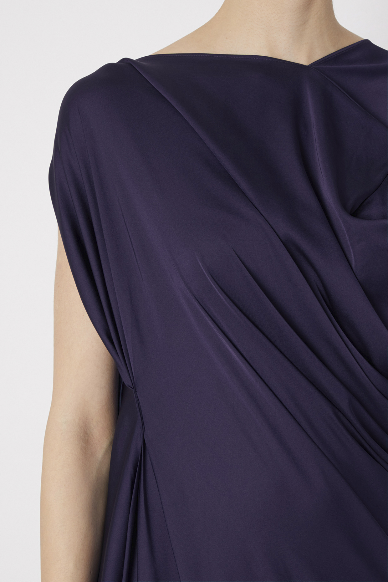 Violet Asymetric Drape Gown