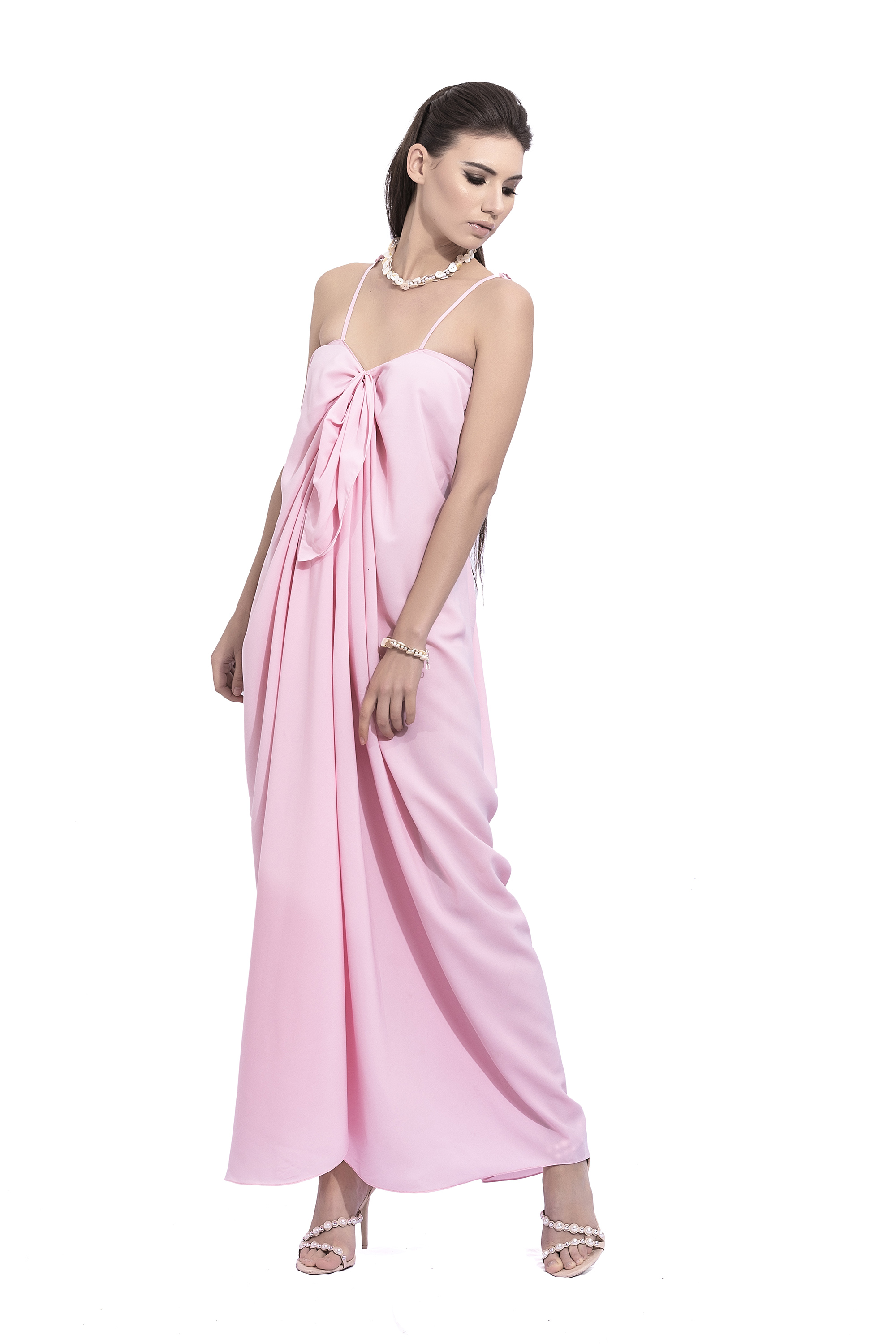Pink Draped Dress