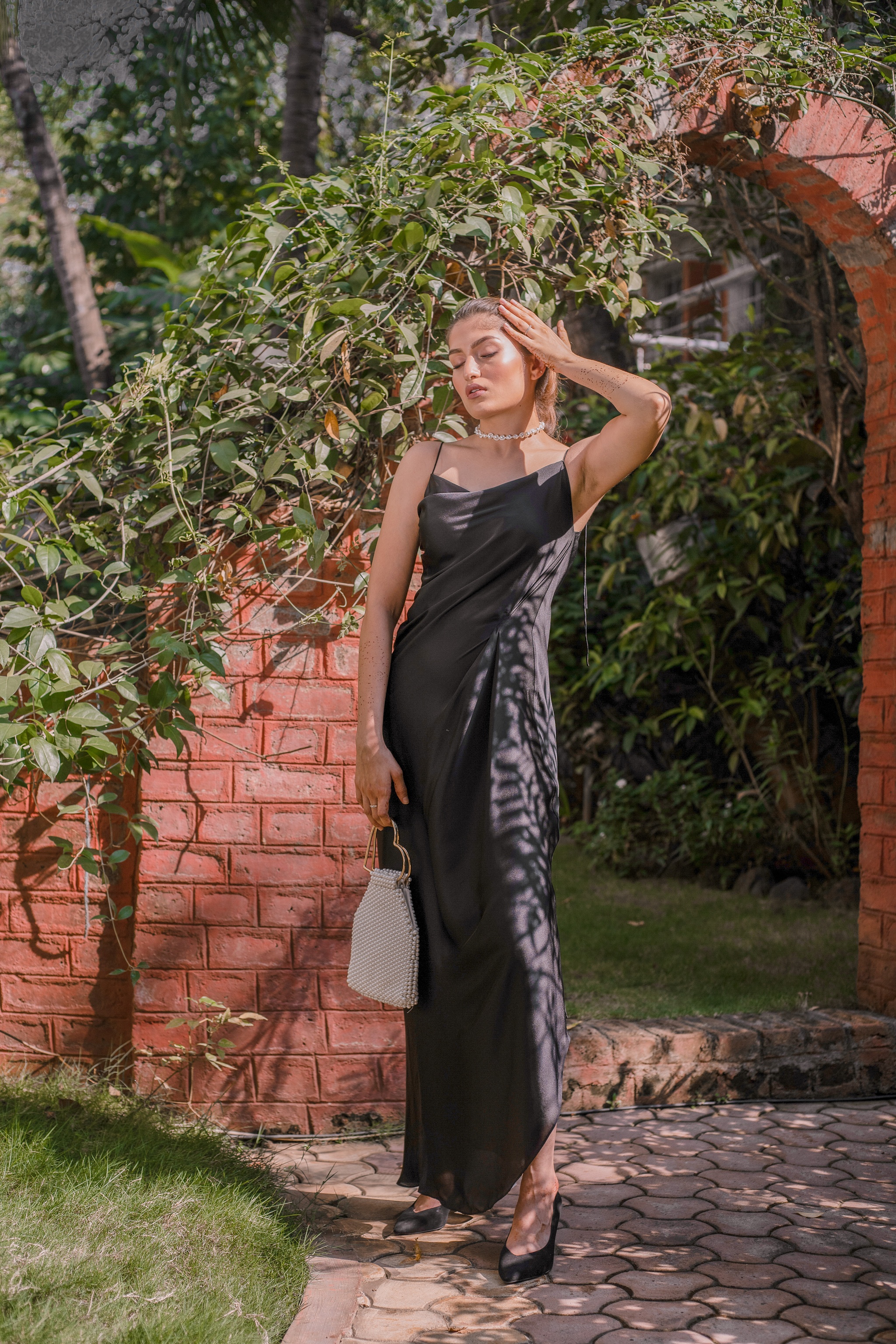 Cowl Neck Draped Gown