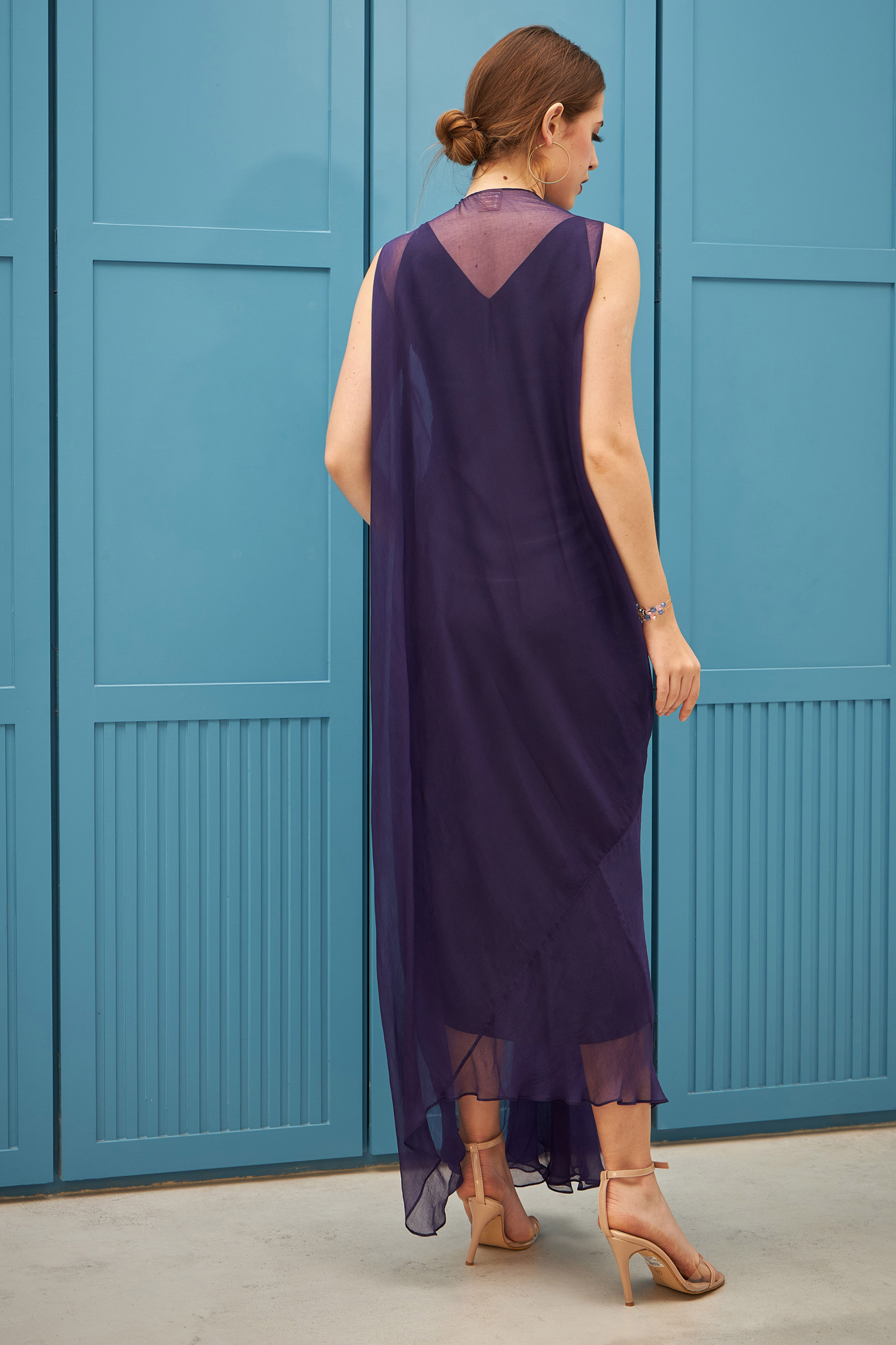 Violet Twisted Drape Dress